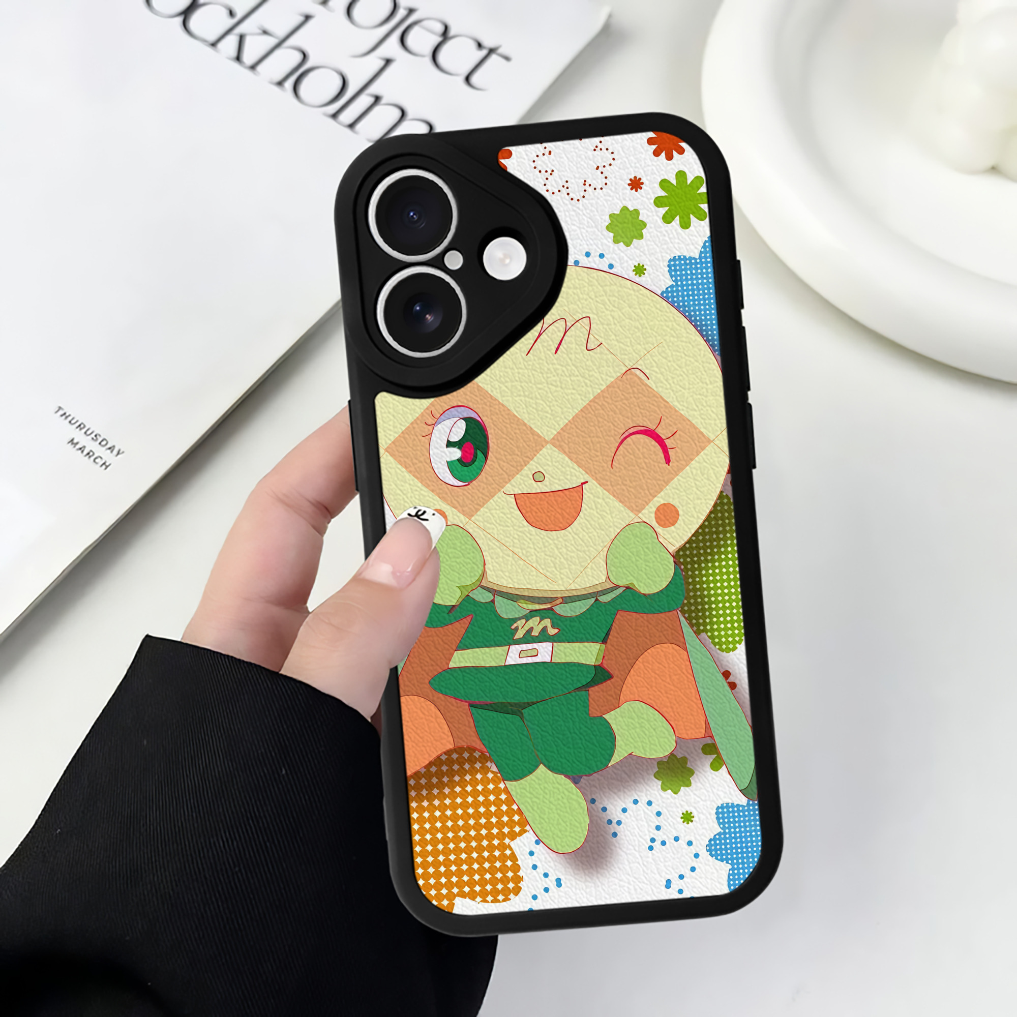 （画像用） アンパンマン Anpanman 【iPhone 16シリーズ対応】シリコンスマホケース（レザー調） 材質：シリコン